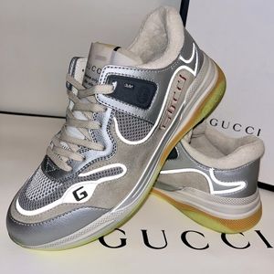 GUCCI Ultrapace Silver Metallic Sneaker